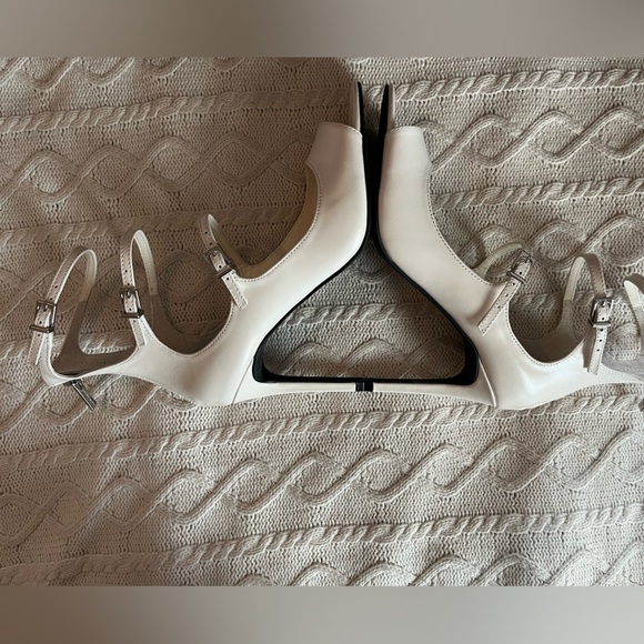 NEW! Vince Camuto Leather Coconut Cream Heels Designer Women’s Size 7.5 - Picture 8 of 16